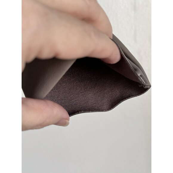 SKIMS Faux Leather Mock Neck Bodysuit 3X Long Sleeve Jasper Brown Thong Clubwear - Picture 8 of 14